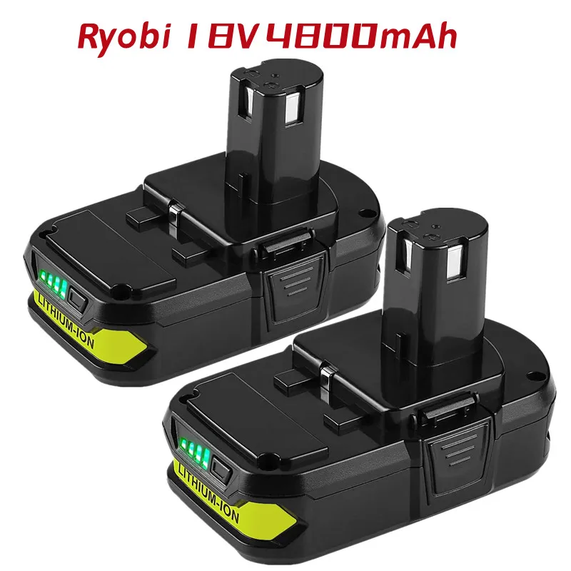 

Сменный литиевый аккумулятор Ryobi, улучшенный, 4,8 Ач, 18 в, совместим с Ryobi 18 в ONE + Plus P107 P108 P102 P103 P104 P105 P109