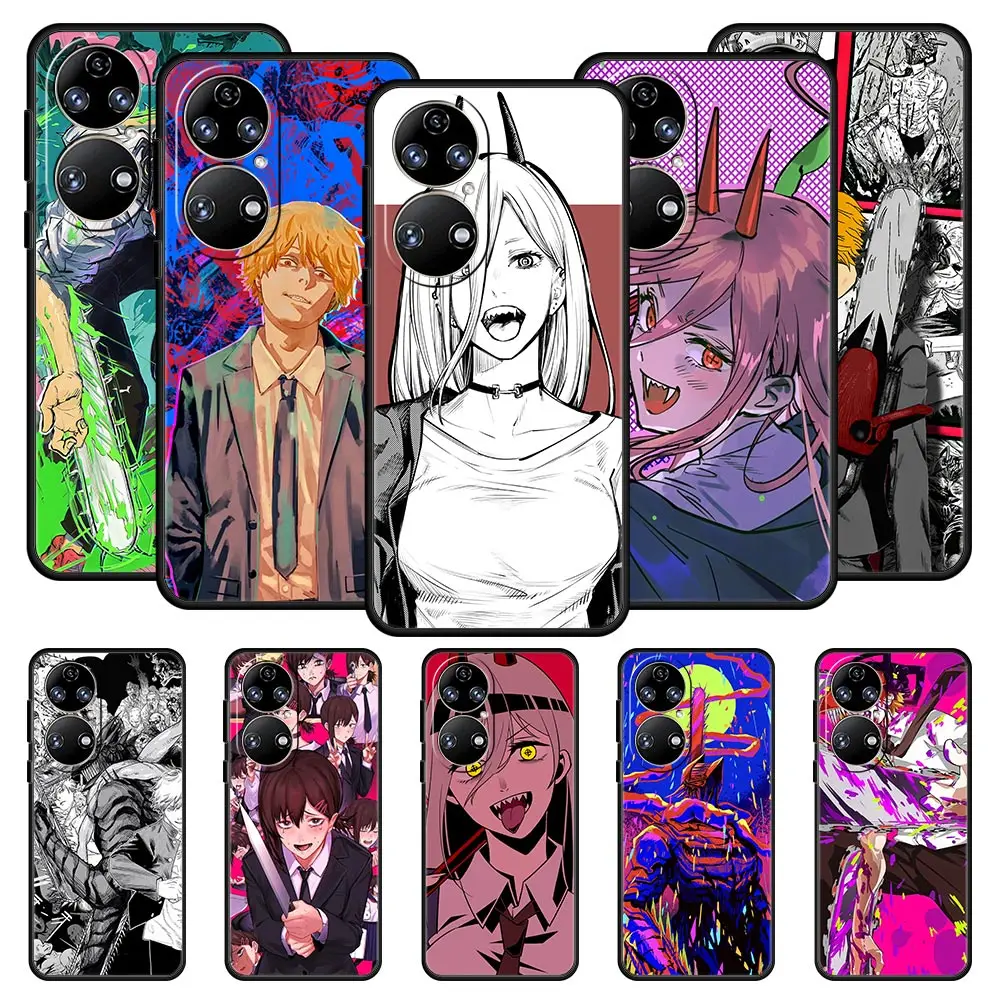 

Manga Chainsaw Man Anime Phone Case For Huawei P50 P30 Pro P20 P40 Lite E P Smart Z 2021 Y6 Y7 Y9 2019 Y6p Y9s Y7a Cover Funda