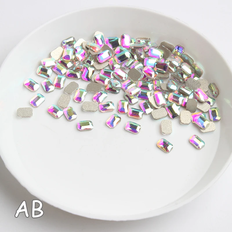 

Cute Mini Flat Back Glass Nail Art Rhinestone Crystal Re-octagonal 2.5x4MM Apply To DIY Manicure Decoration Accessories