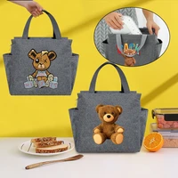 insulated lunch bag cooler bag thermal portable lunch box ice pack cute bear series print tote food picnic bags work lunch packs