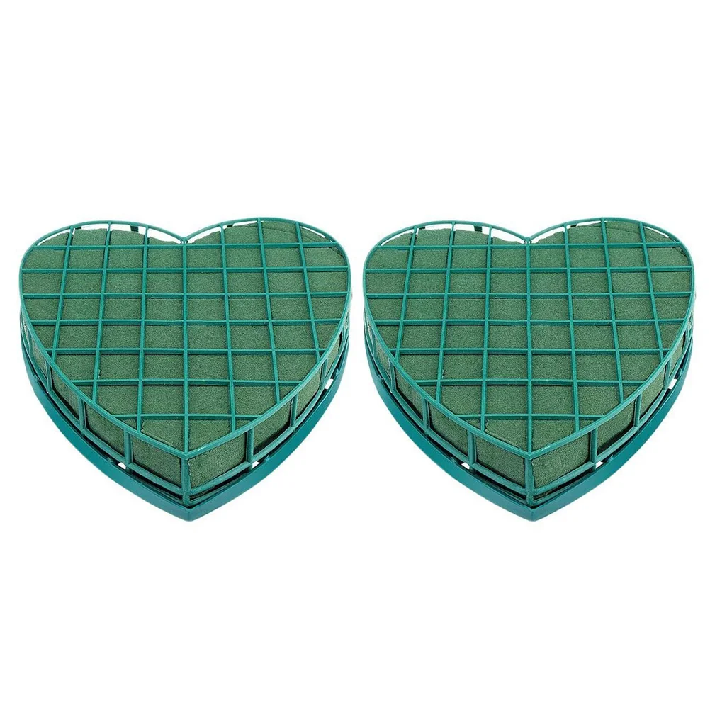 

Heart-Shaped Flower Mud Floral Wedding Car Decor Romantic Plastic Sucker Foams Disc Tray Green