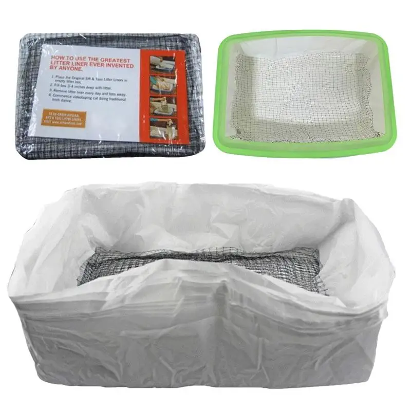 

10pc Cat Litter Bags Reusable Liners Thick Scratch Waterproof Cat Toilet Bag Large Capacity Sand Bag Pet Cleaning Supplies
