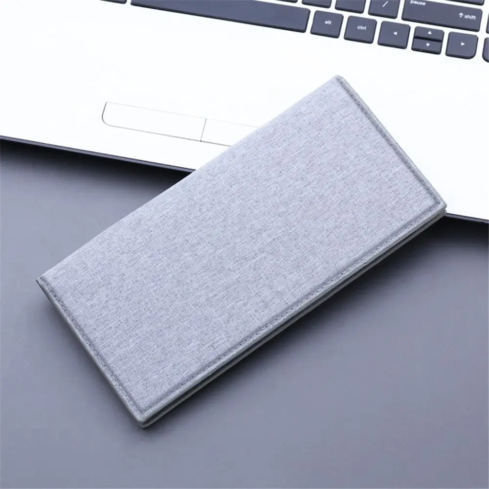 

Черный/синий/серый чехол для ID карт деловой тонкий бумажник холщовый мужской кошелек Длинные кошельки