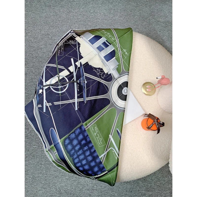 Шарф армейского зеленого шелка 100 от известного бренда чистый натуральный