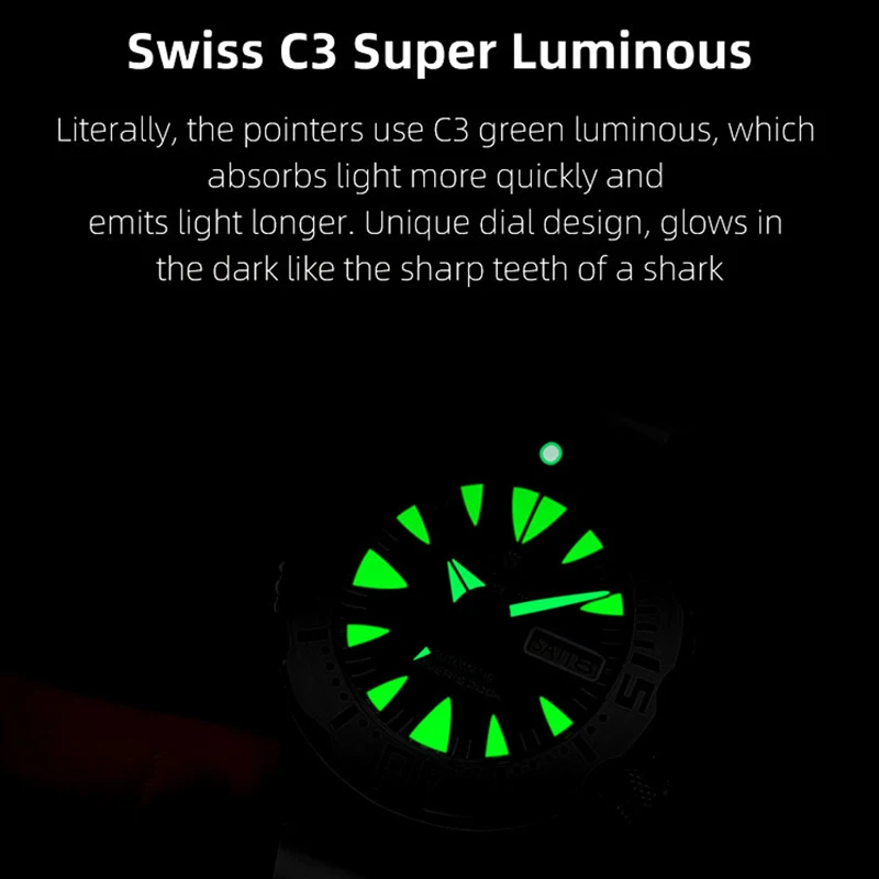 Sea Knight Sharkey Monster V2 Diver Watch NH36 200M Сапфировое стекло C3 Светящийся морозный красный