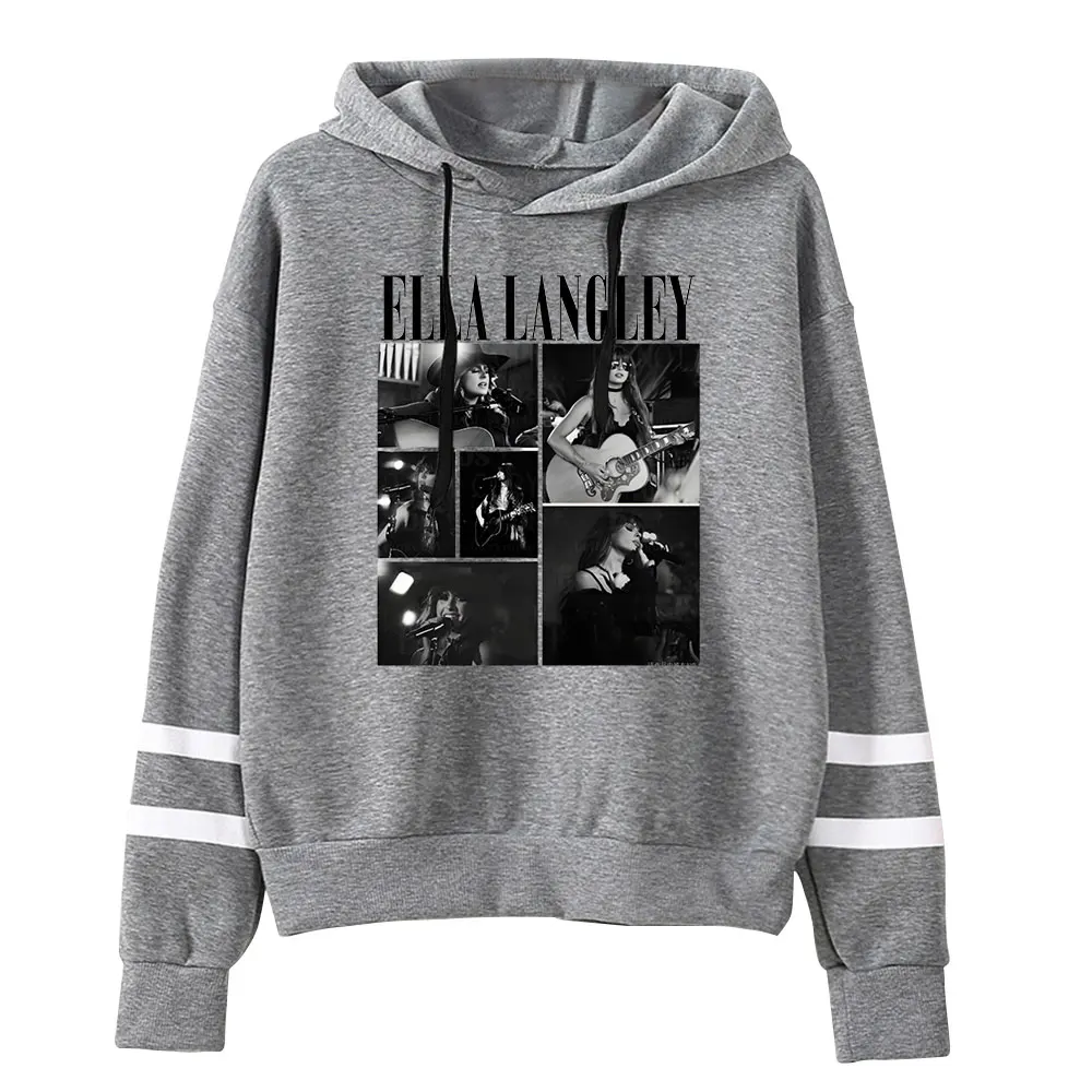 Фото Толстовки с капюшоном Ella Langley Merch, толстовка с рукавами с параллельными перекладинами, повседневная одежда, повседневная одежда №3