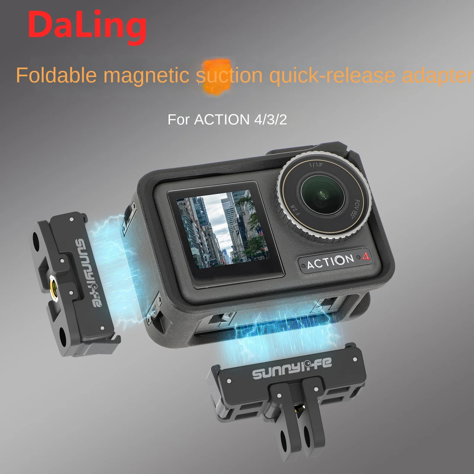 

Магнитный быстроразъемный адаптер для DJI OSMO ACTION4/3/2, складные быстроразъемные аксессуары для расширения платы