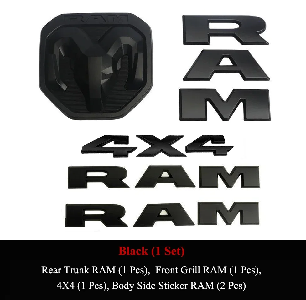 3D значок на переднюю решетку RAM 4X4, эмблема с логотипом, наклейка на задний багажник для Dodge RAM 1500, наклейка на пикап, аксессуары для стайлинга