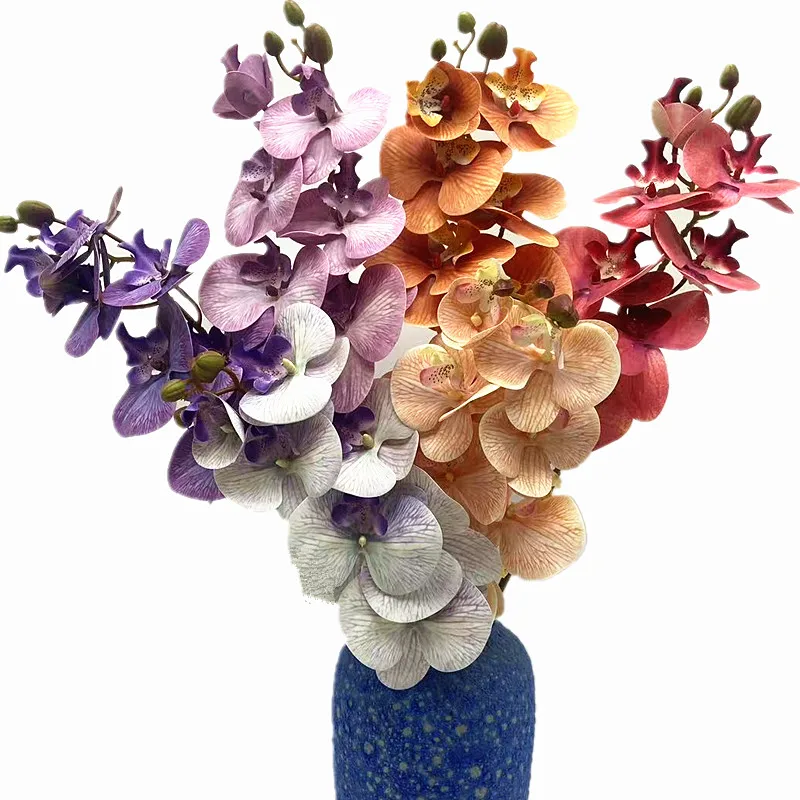 Искусственная бабочка орхидея цветочная ветка 7 головок латексный фаленопсис Real