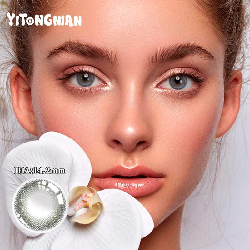 

YI TONG NIAN цветные контактные линзы 14,0-14,5 мм косметические контактные линзы большого диаметра