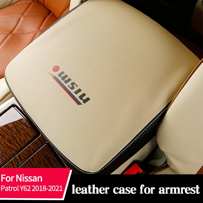 

Car Armrest Box Mat For Nissan Patrol Y62 2018-2021 Leather Central Control Protection Tool Decorative Accessories 1PCS