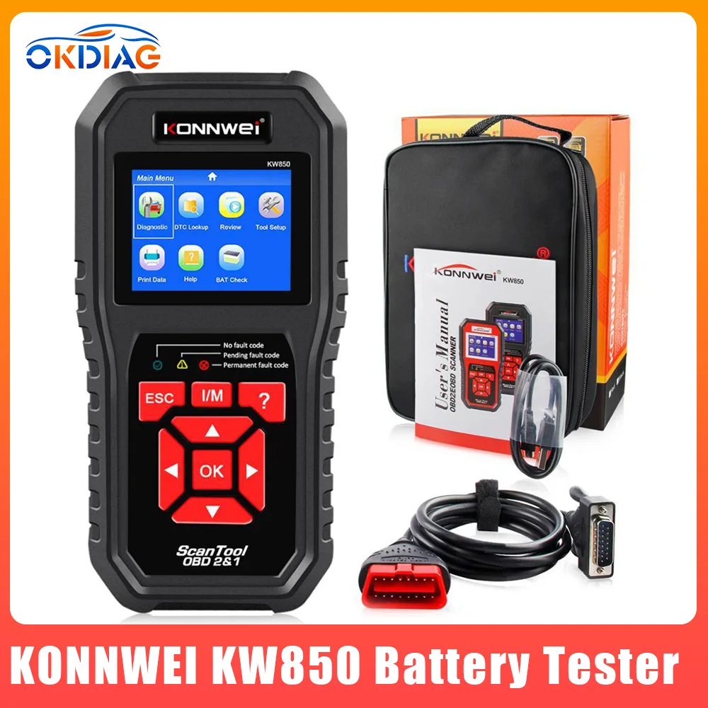 

KONNWEI KW850 Автомобильный сканер OBD2, профессиональный диагностический сканер автомобиля, Инструменты OBDII, проверка двигателя, автомобильный считыватель кодов KW850
