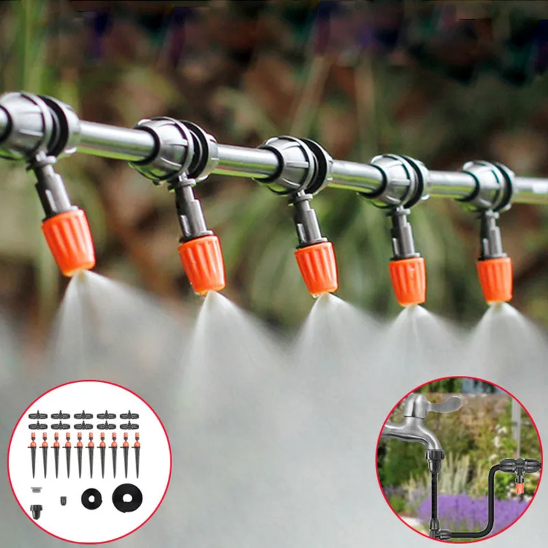 

30M DIY Automatic Watering Garden Watering Irrigation System Drip Kit Adjustable Misting Nozzles Automatic Spray Greenhouse Yard