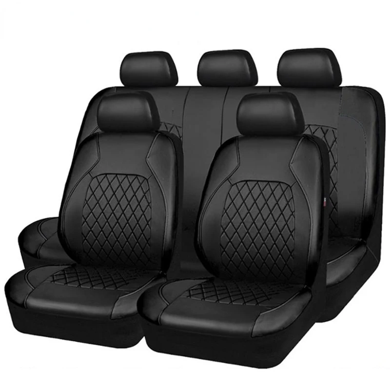 

PU Leather Car Seat Covers Airbag Compatible Universal Fit Most Car SUV Car Interior Accessories Five-Seat Cover Cushion Set