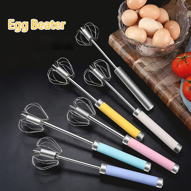 

Stainless Steel Hand-pressed Rotary Stiring Egg Mixer Household Whipped Cream Mixer Manual Egg Beater Kitchen Tools
