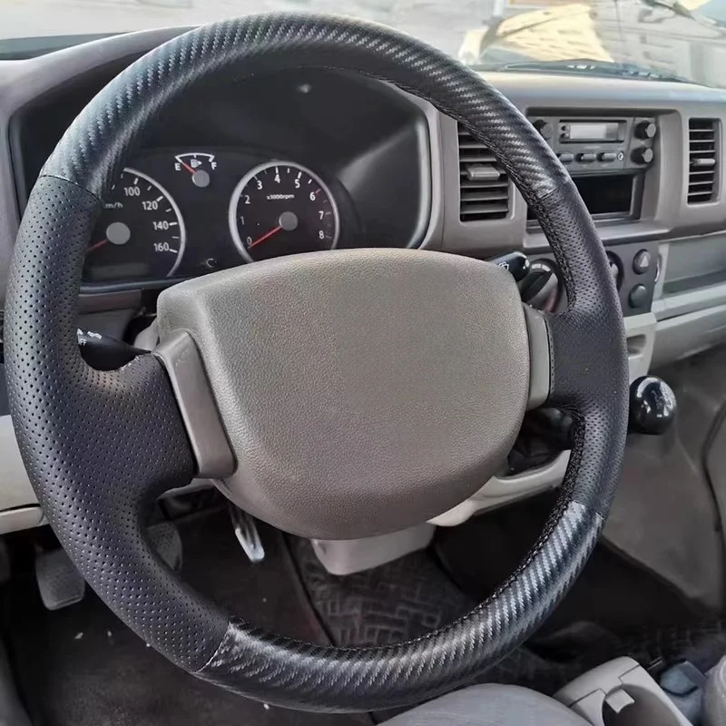 

Индивидуальный чехол на руль из карбона и кожи ручной работы для минивэнов Suzuki Every 2005-2014 годов, аксессуары для интерьера автомобиля