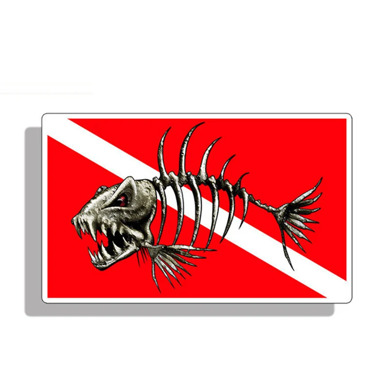 

Стайлинг автомобиля, Череп, кость, рыба, водолазка, стикер для подводного плавания, дайвинга, аксессуары для ноутбука, лодки, автомобильная н...