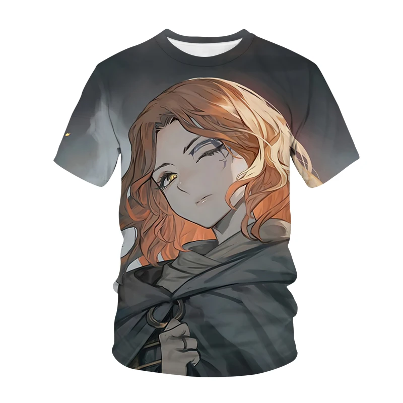 

New Elden Ring T-Shirts Anime Game 3D Print Streetwear Samurai Men Women Casual O-Neck Oversized T Shirt Harajuku Kids Tees Tops