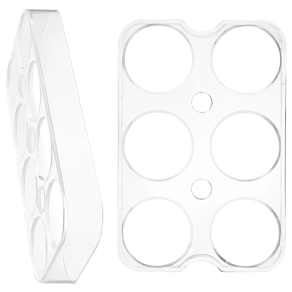 

2 Pcs Refrigerator Egg Trays Holes Kitchen Eggs Storage Brackets Holder No Cover Racks