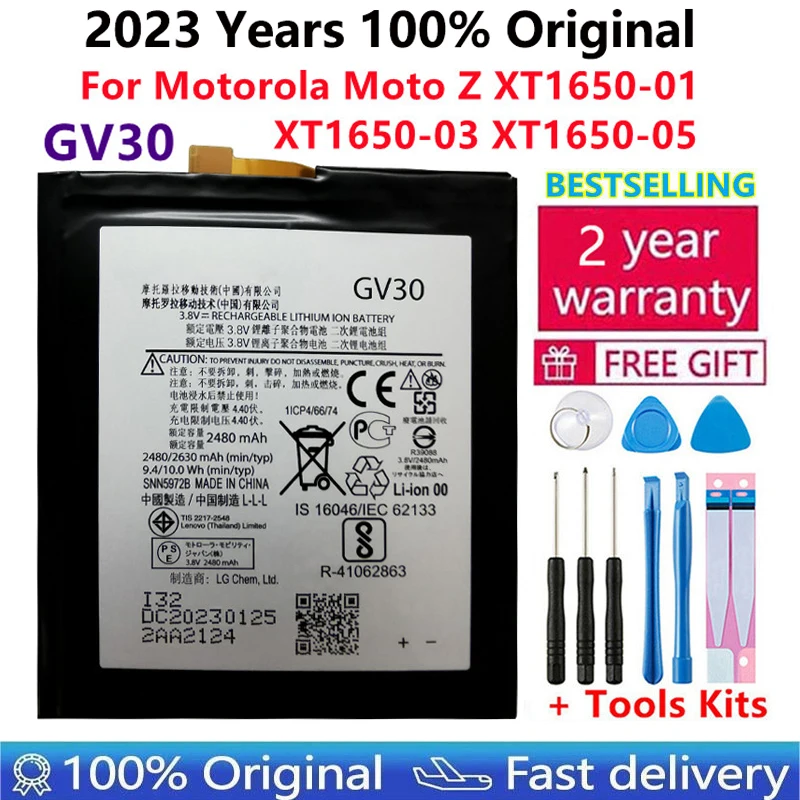 

100% New Original Battery For Motorola Moto Z XT1650-01 XT1650-03 XT1650-05 GV30 Mobile Phone Batteries Bateria+ Free Tools