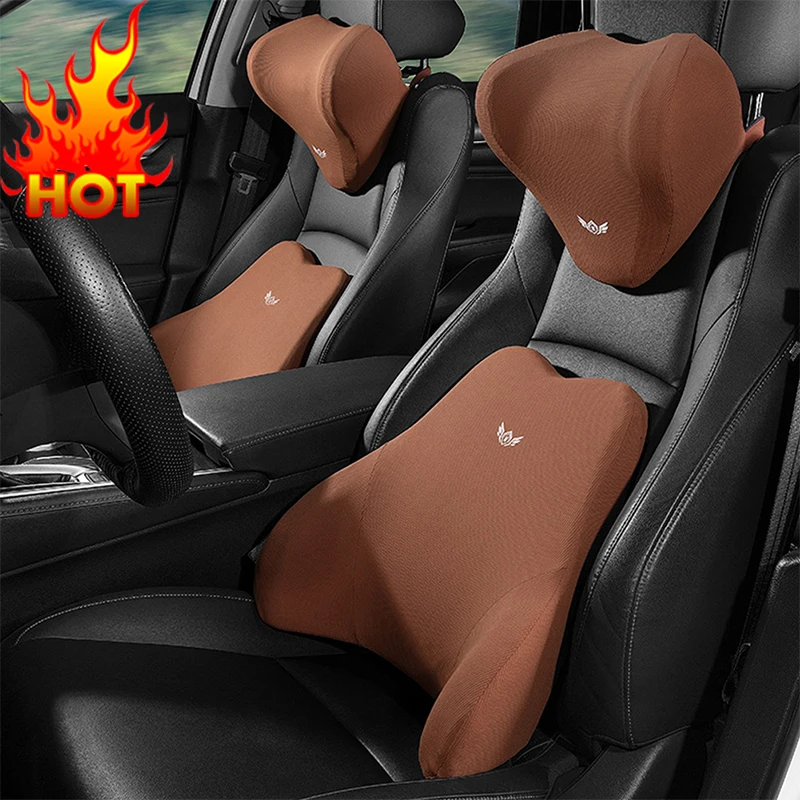 

Curved Car Seat Headrest Car Neck Pillow Cushion Back Lumbar Support For Car Seat Breathable Memory Foam Car Seat Cushion Covers