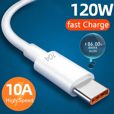 Супер быстрый кабель USB Type C 10A 120 Вт для Huawei 30 Xiaomi redmi Samsung Poco f5, зарядный кабель USB C для быстрой зарядки, шнур для передачи данных