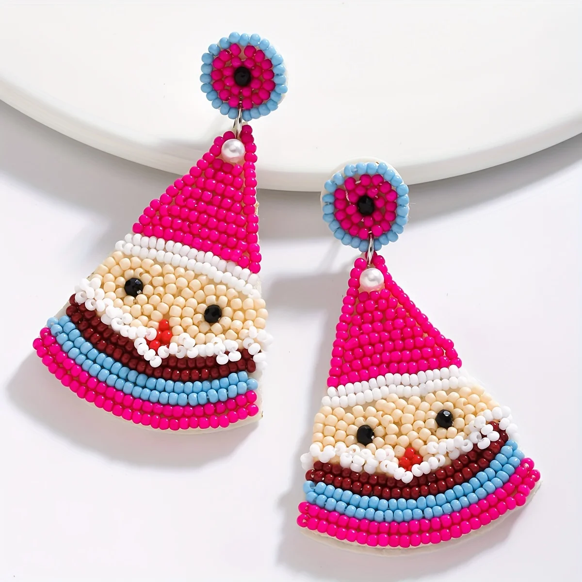 Рождественские Украшенные бусинами серьги Санта-Клауса Vedawas милые красочные