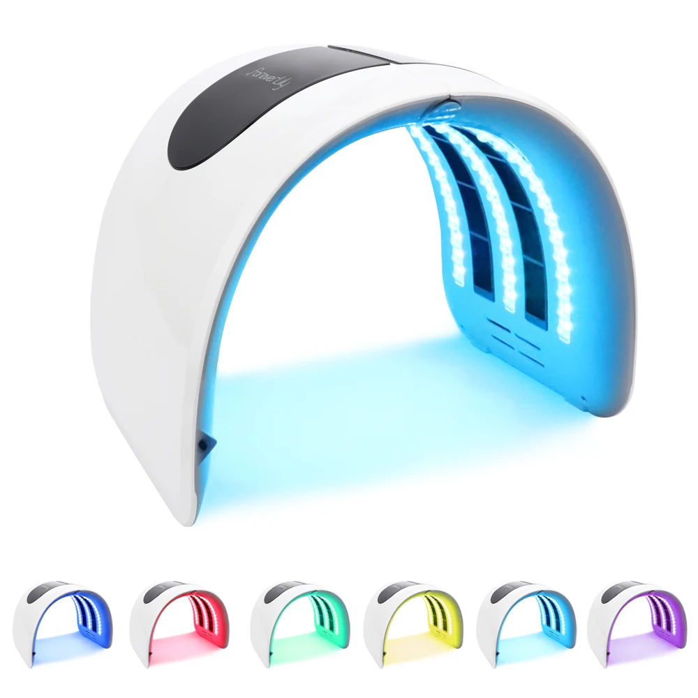 Foldable 7 Colors PDT LED Facial Mask Heating Light Therapy Lamp Face Mask Rejuvenation Anti Aging Shrink Pores Beauty Machine