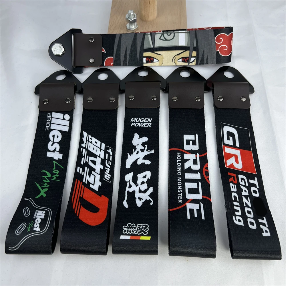 

Car Tow Belt Rope Ornaments Front Rear Grille Anime Decorations Logo For Initial D Mugen Honda Bride Illest Toyota Accessories