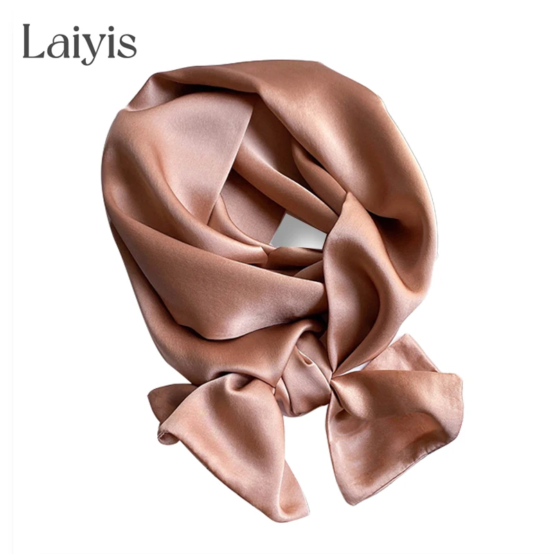 Роскошный брендовый однотонный 100% Шелковый Искусственный шарф повязка для волос