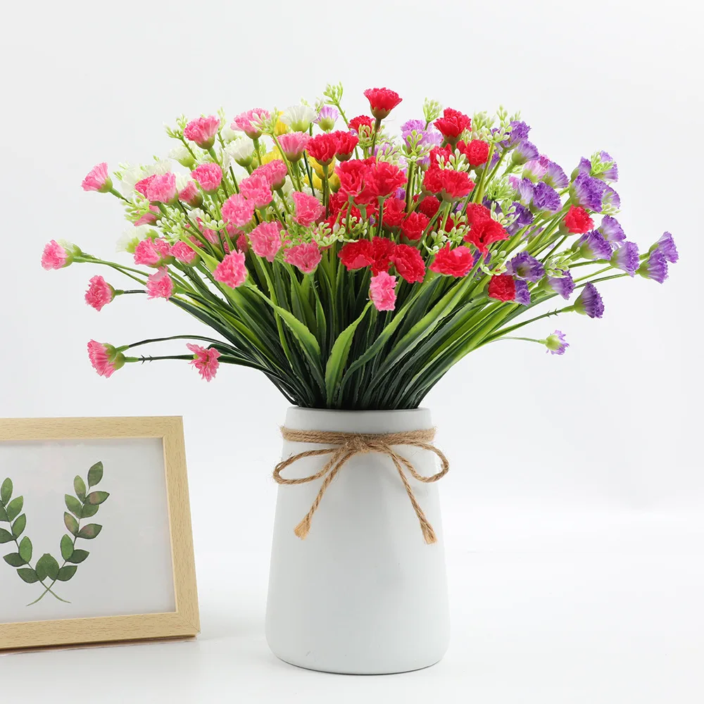 

Artificial Flower Carnation Plastic Plants For Mother's Day Home Festival Decoration Garden Wedding Decor