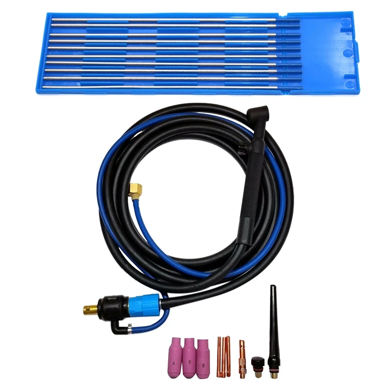 

1 Set Wy20 Tungsten Electrode Professional Tig Rod 1.6 Mm & 1 Set WP-17V Tig Welding Head Torch Tool Flexible Head