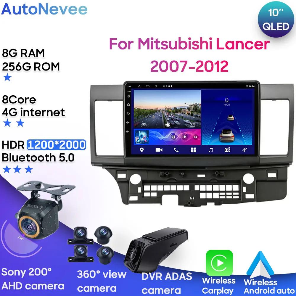 Автомобильный стерео-радиоприемник Android13 мультимедийный плеер для Mitsubishi Lancer
