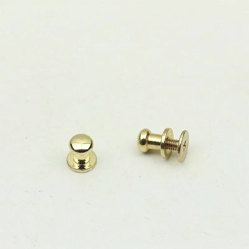 50pcs 6mm Copper Nipple Nail Buckles Metal Rivet for Bag Purses Fastner Clasps Studs Screw Buttons Leathercraft Accessories