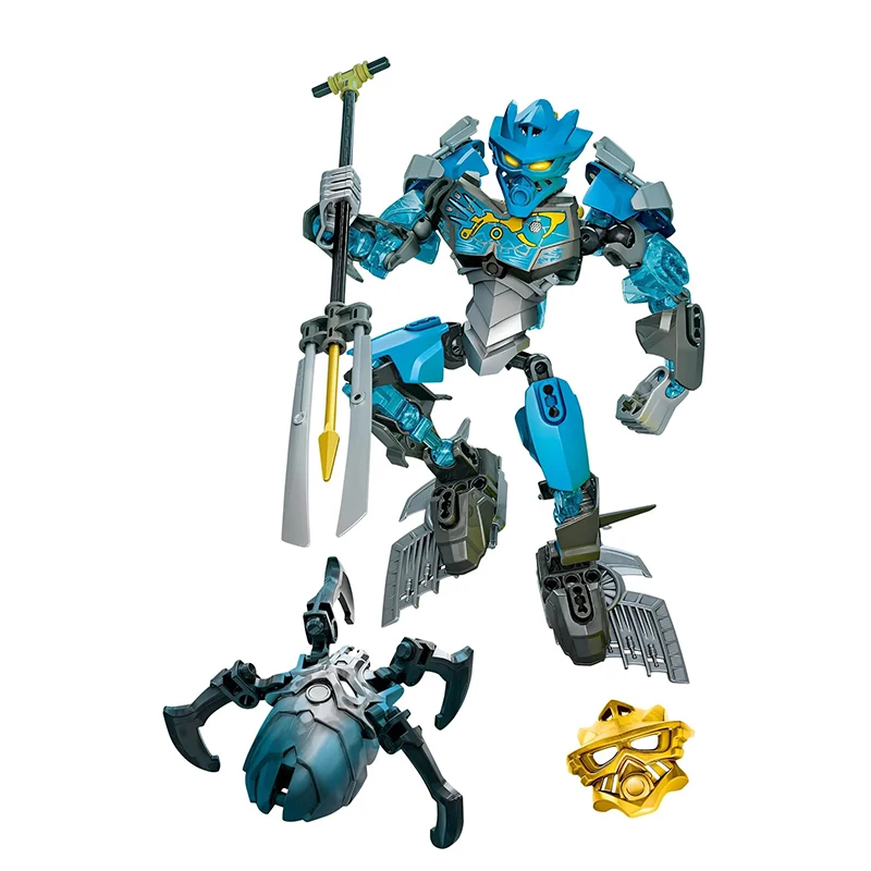 Фото Новые конструкторы Bionicle Ice Master Golden Mask 2-в-1: Воины, фигурки, роботы-мехи, игрушки для мальчиков, подарки №1