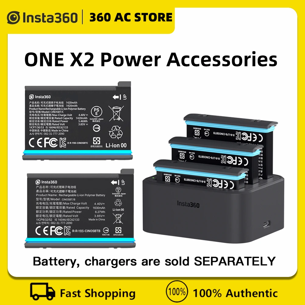 

Insta360 ONE X2 1420mAh/1630mAh rechargeable lithium polymer battery and fast charg Low price promotioning