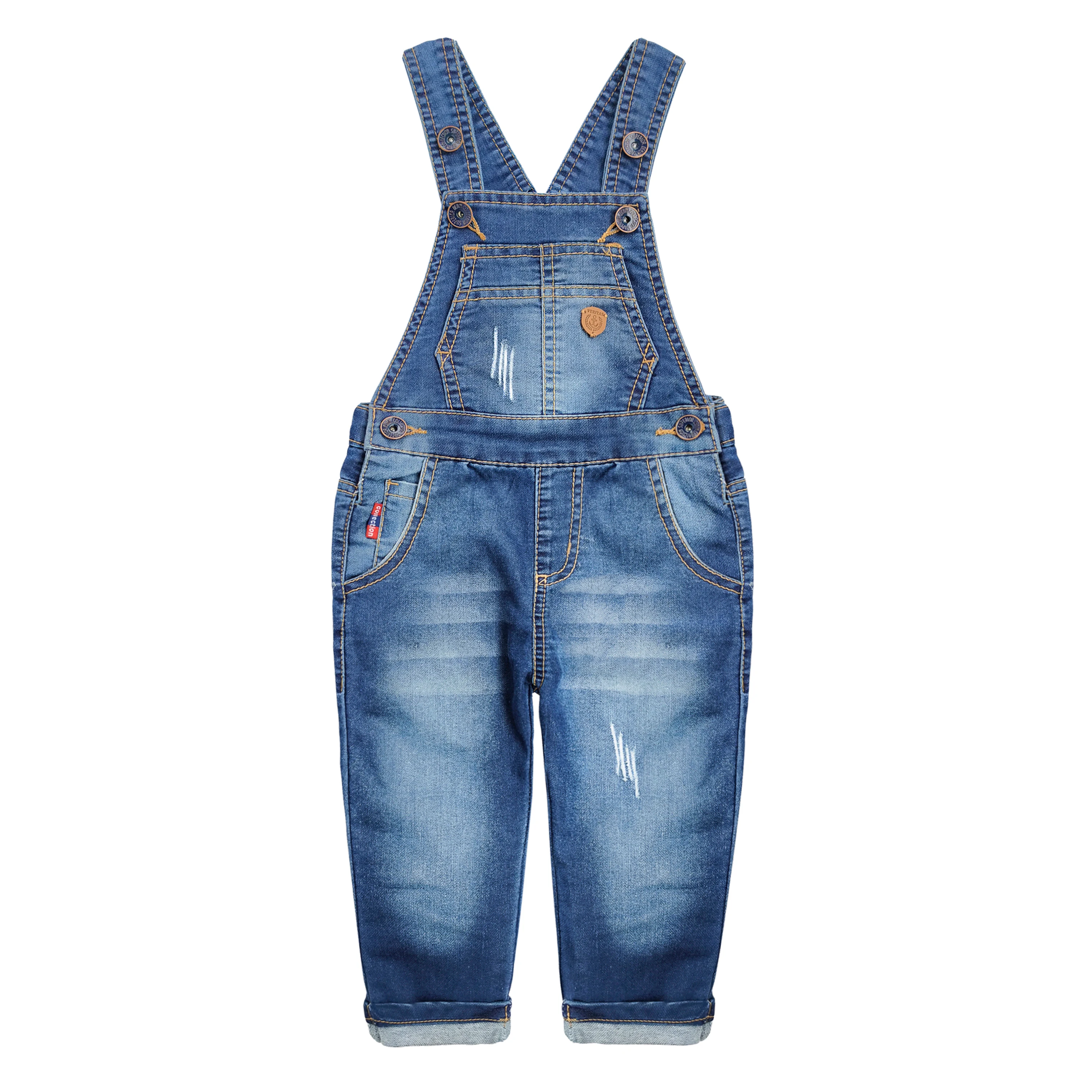 

KIDSCOOL SPACE Baby Children Boys Girls Casual Jean Overalls Toddler Slim Multi Pocket Denim Bodysuit Jumpsuit Clothing