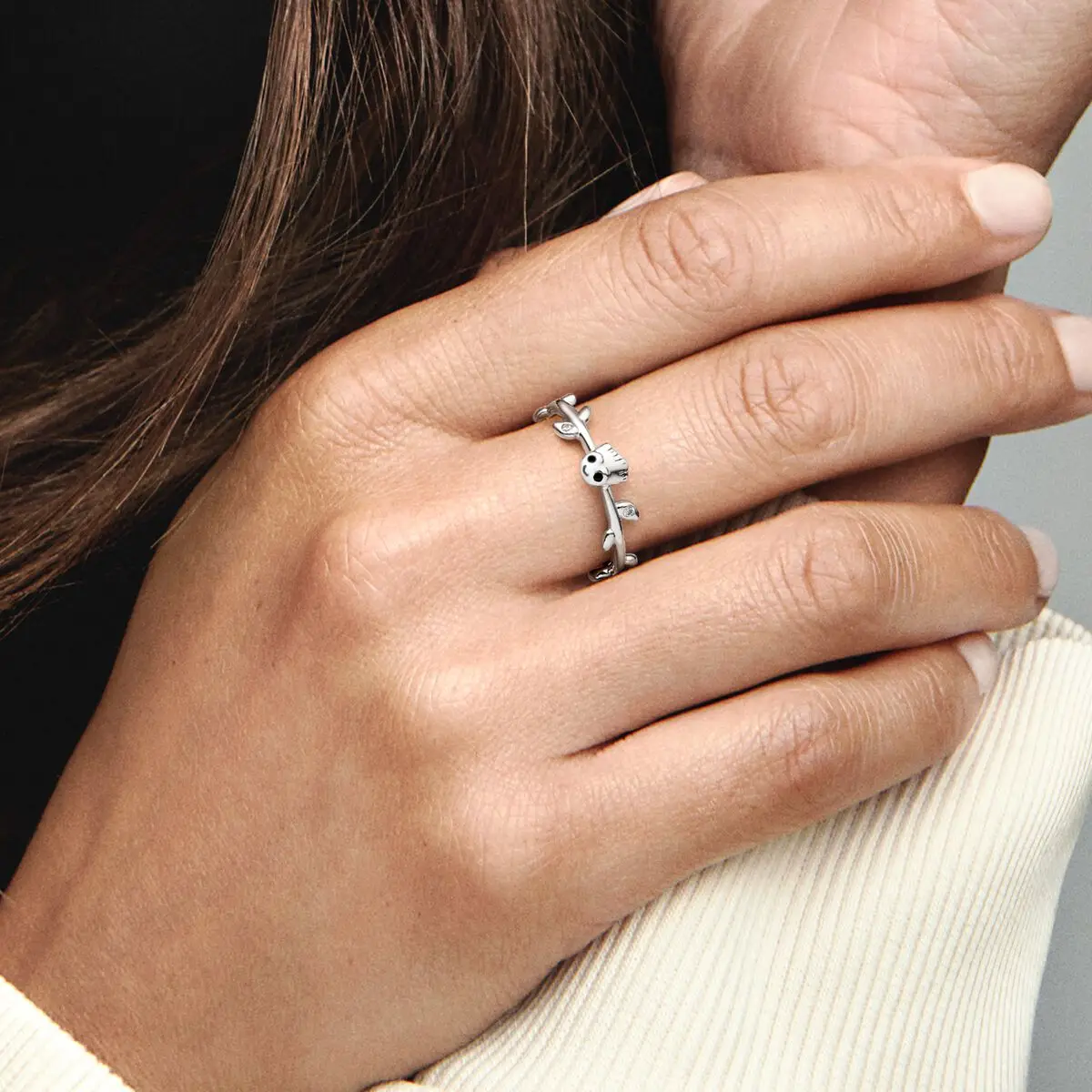 Pandora-Bague en Argent 925 pour Femme, Punk, Gardiens de la Galaxie, Groot, Cuir oral elu, Mignon, Niche, Accessoires de Mode, Cadeau