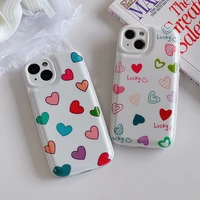 colorful love heart painting phone case for iphone 13 11 12 iphone13 iphone11 iphone12 pro max shockproof soft back airbag cover