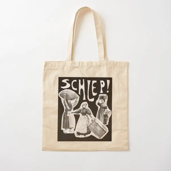 

Schlep Cotton Canvas Bag Travel Grocery Shoulder Bag Women Fabric Designer Foldable Handbag Ladies Unisex Reusable Printed