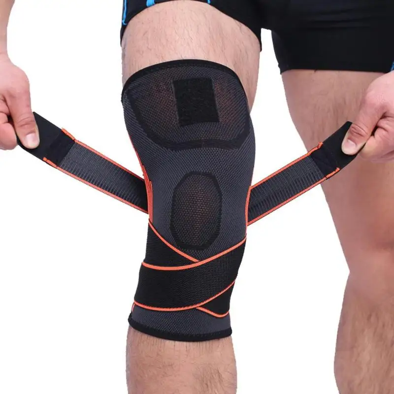 

1Pair 3D Weaving Pressurization Knee Brace Basketball Hiking Cycling Knee Support Professional Protective Sports Knee Pad