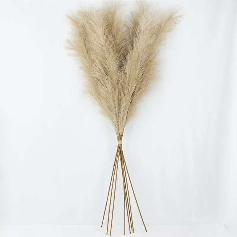 

5Pcs Faux Pampas Grass Large 120/100/85cm Flower Bouquet Fake Artificial Pampas Grass Decor Tall Fluffy Stems Living Room Decor