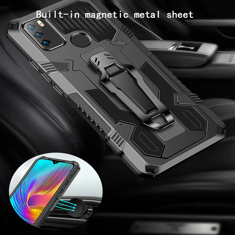 shockproof phone case for infinix smart 4 5 6 note 7lite 10pro back clip bracket protective cover for infinix hot 9 10 play 11s free global shipping
