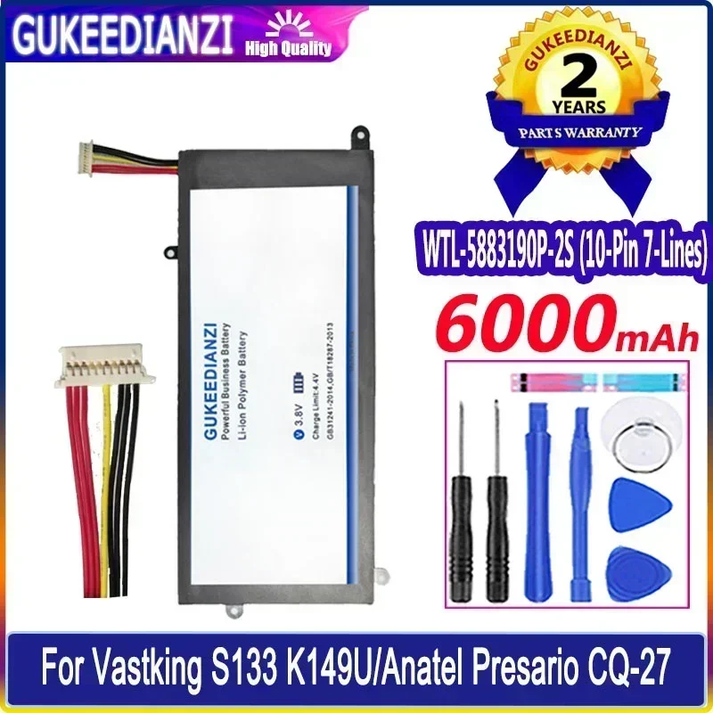 Батарейки WTL- 5883190 П-2С НВ- 357095 -2S 6000 мАч для Vastking S133 K149U аккумулятора Axioo MyBook Pro P421 Anatel