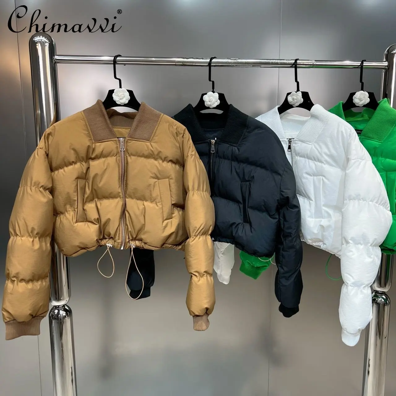 

Женская Стеганая куртка с V-образным вырезом, длинным рукавом и карманами