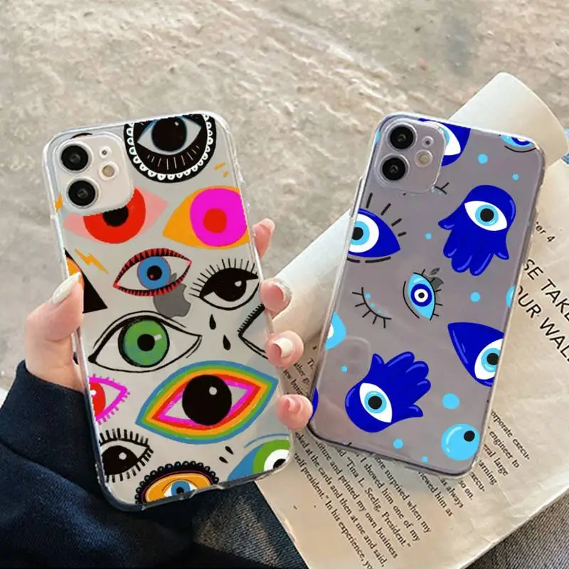 

Eyes Aesthetic Phone Case For iPhone 11 12 13 14 Mini Pro Max XR X XS TPU Clear Case For 8 7 6 Plus SE 2020