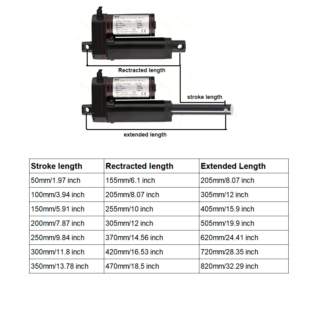Электрический линейный привод двигатель ход движущегося расстояния 100 Н 5 мм/с 50