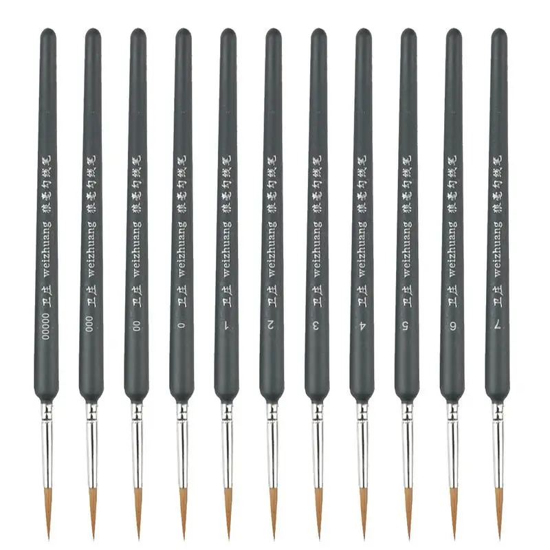 

Detail Paint Brush Set 11pcs Stroke Watercolor Fine Line Brush Tiny Professional Paint Brushes Suitable For Acrylic Oil