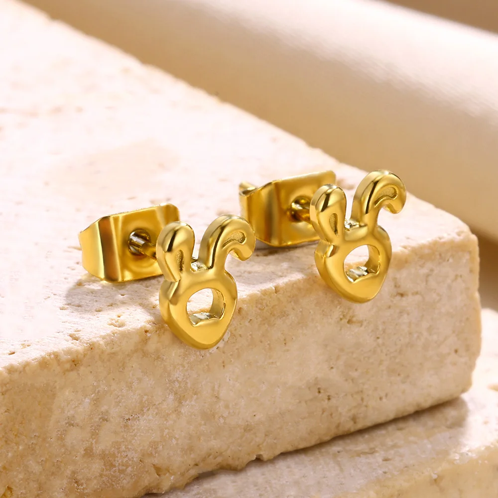 Милые серьги в виде кролика золотого цвета для женщин и девушек винтажные