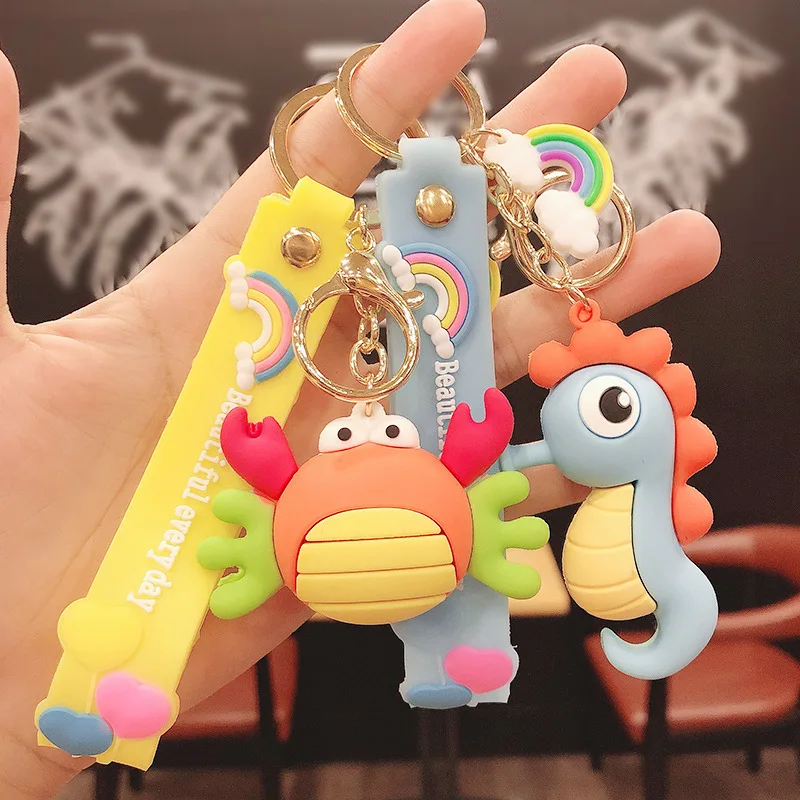 

Cute Cartoon Sea Creature Keychain Creative Car Backpack Doll Keychain Couple Bag Pendant Pendant